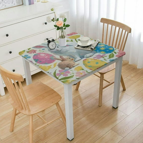 HAOXIT Cute Square Table Cloth, Tablecloths Waterproof Stain-Resistant Oil-Proof Wrinkle 60 Inch Table Cover Dinner Kitchen Decor 36*36