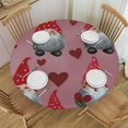 thumbnail image 1 of HAOXIT Cute Table Cloth Valentines Day Waterproof Round Tablecloth Washable Table Cover for Kitchen Outdoor Valentines Day Decor 54-58, 1 of 8