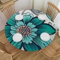 thumbnail image 1 of HAOXIT Cute Tablecloth Color Flowers Butterfly Botanical Blossom Branch Round Stain Resistant, Spillproof and Washable Table Cloth 38-42, 1 of 8
