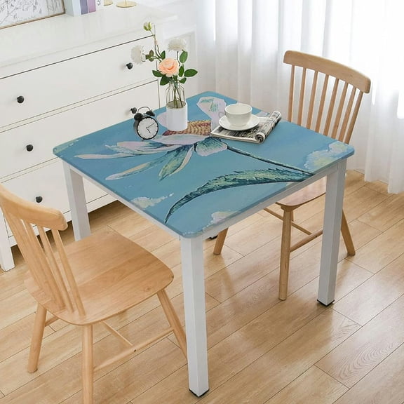 HAOXIT  Decorative Daisy Floral Print Rectangle Tablecloth Waterproof Rectangular Table Cloth Wrinkle Free and Stain Resistant Tablecloths for Parties,Holiday Dinner 36*36