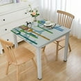 thumbnail image 1 of HAOXIT Decorative Elastic Edged Polyester Fitted Table Cover, Decor Indoor Outdoor Square , Style Print Fitted Table Pad, Fit Square Table 46*46, 1 of 8