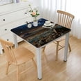 thumbnail image 1 of HAOXIT Decorative Elastic Edged Square Fitted , Polyester Fitted Tablecover for Table Camping Fit Square Table White, 1 of 7