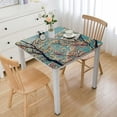 thumbnail image 1 of HAOXIT Decorative Elastic Edged Square Fitted Tablecloth, Tender Branches Polyester Fitted Table Cover for Parties,Weddings,Kitchen Fit Square Table White, 1 of 7