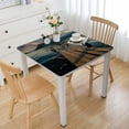 thumbnail image 1 of HAOXIT Decorative Elastic Edged Square Fitted Tablecloth,Wooden Pier on Lake Polyester Indoor Outdoor Fitted Tablecover for Folding Table Picnic Birthday Camping Garden Banquet Fit Square Table White, 1 of 7
