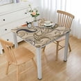 HAOXIT Decorative Fitted Polyester Square Table Covers, Beige Elastic ...