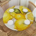 thumbnail image 1 of HAOXIT  Decorative Lemon Print Polyester Round Tablecloth Waterproof Fabric Table Cloth, Table Cover for Dining Room and Party  54-58, 1 of 8