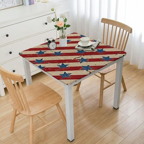HAOXIT Decorative Rectangle Table Cloth , American Patriotic Polyester Tablecloth Kitchen Table Cover for Dining BBQ Picnic Coffee Table 46*46