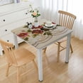 thumbnail image 1 of HAOXIT  Decorative Red Floral Print  Water Resistant Tablecloth Wrinkle Free and Stain Resistant Fabric Tablecloths for Kitchen Room 36*36, 1 of 7
