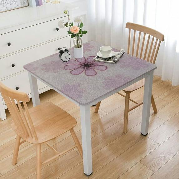 HAOXIT Decorative Red Floral Print Water Resistant Tablecloth Wrinkle Free and Stain Resistant Fabric Tablecloths for Square Table 36*36