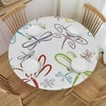 thumbnail image 1 of HAOXIT Decorative Round Fitted Tablecloth Cover, Dragonfly Elastic Edged Polyester Fitted Table Pad,Cute Insects Freedom Symbol Print Dining Table Cloth, Fits Round Table, for Indoor Outdoor Use 46-50, 1 of 8
