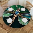 thumbnail image 1 of HAOXIT Decorative Round Fitted Tablecloth Cover, Dragonfly Elastic Edged Polyester Fitted Table Pad,Elegance Vivid Figures in Print Dining Table Cloth, Fits Round Table, for Indoor Outdoor Use 38-42, 1 of 8