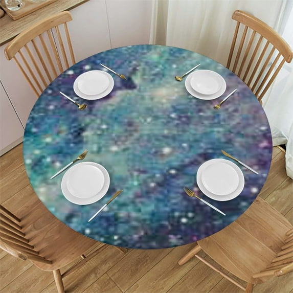 HAOXIT Decorative Round Table Cloths Space Nebula Universe Pattern Retro Galaxy Tablecloth Table Cover for Dining//Picnic/ 54-58