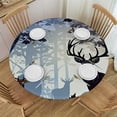 thumbnail image 1 of HAOXIT Deer Round Tablecloth, Christmas Themed , Round Table Cover for Dining Room Kitchen Decor, 1 of 8