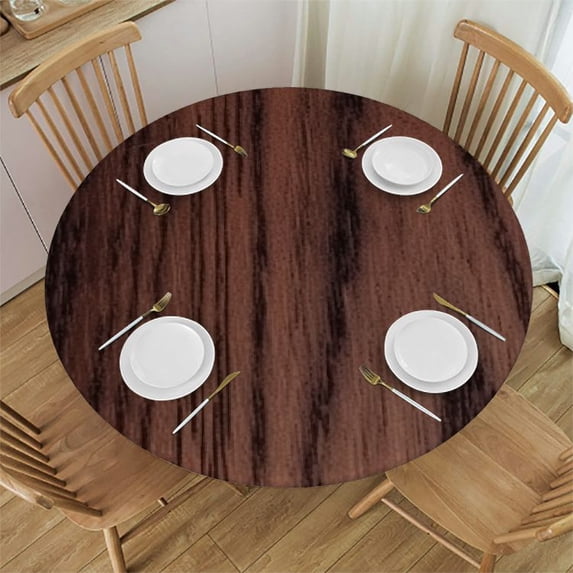 Round Table Covers Patterns HAOXIT Deluxe Elastic Edged Flannel Backed Fitted Table Cover ...