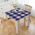 thumbnail image 1 of HAOXIT  Deluxe Elastic Edged Flannel Backed Vinyl Fitted Table Cover - Gingham Pattern- Fits Square Tables white, 1 of 7