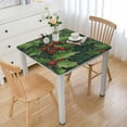 thumbnail image 1 of HAOXIT  Deluxe Elastic Edged Flannel Backed Vinyl Fitted Table Cover - Holly Pattern - Square - Fits Square Tables white, 1 of 7