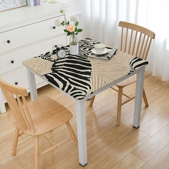 HAOXIT Designer Brown for Rectangle Tables, with Animal Print Pattern s,Decorative Table Cover Cloth for Kitchen Dining Room 36*36