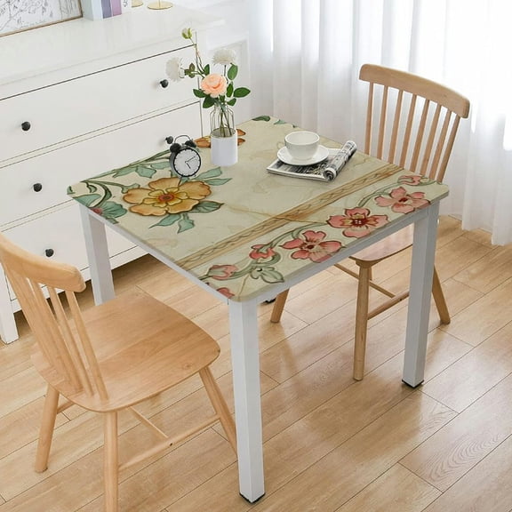 HAOXIT Designer , Italian Floral Pattern Table Cloth for Square Tables,Anti-Fading Table Cover Decoration for Kitchen Parties Thanksgiving Christmas 36*36