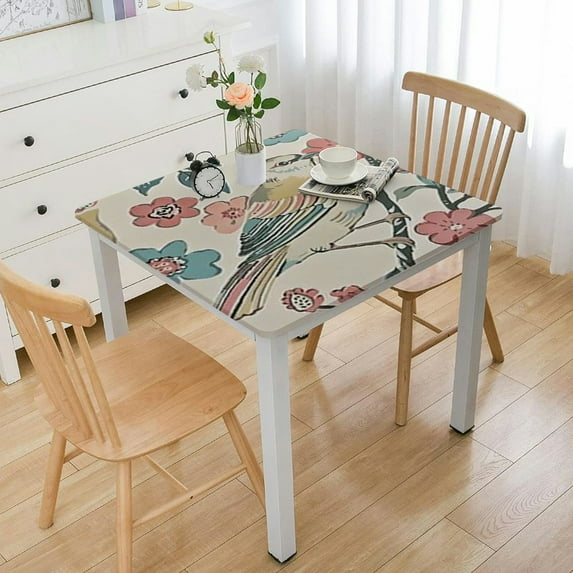 HAOXIT Designer Tablecloth,Beige Provencal Pattern Table Cloth for Rectangle Tables,Italian Anti-Fading Table Cover Decor for Kitchen Dinning Thanksgiving Christmas 46*46