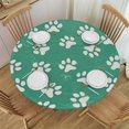 thumbnail image 1 of HAOXIT Dog Paw Print Table Cloth, Paw Round Tablecloth Decorative Fabric Table Cover for Dining Table, Buffet Parties 31-35, 1 of 8