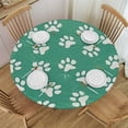 thumbnail image 1 of HAOXIT Dog Paw Print Table Cloth, Paw Round Tablecloth Decorative Fabric Table Cover for Dining Table, Buffet Parties 42-46, 1 of 8