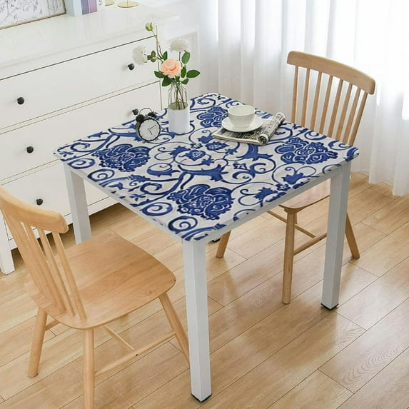 HAOXIT ECRISDOO Square/RectangleTablecloth Cotton Linen Plaid Floral Tablecloth Table Cover Kitchen Dinning Tabletop Decoration 54''x54''