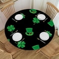 thumbnail image 1 of HAOXIT Elastic Edge Round Fitted Tablecloth, St.Patrick's Day Pattern Printed on Stain Resistant Polyester Table Cover, for Kitchen Dining Party Patio Tabletop Decoration, Fit for Round table 46-50, 1 of 8