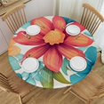 thumbnail image 1 of HAOXIT  Elastic Edged Flannel Backed Fitted Table Cover - Floral Pattern - Round- Fits Round Tables 46-50, 1 of 8