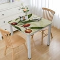 thumbnail image 1 of HAOXIT Elastic Edged Flannel Backed Fitted Table Cover - Olive Patch Pattern - Fits Square Tables white, 1 of 7