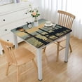 thumbnail image 1 of HAOXIT Elastic Polyester Fitted Table Cover, Lagoon Gondolas Moored by Saint Mark Square on Grand Canals Dreamy Sky Decorative Square Dinner Fitted Table Cloth,Fits Square Tables 60''x60'', 1 of 7