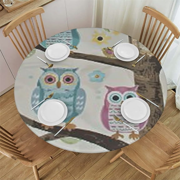HAOXIT Ethnic Design Round Table Cloth, Circle Table Dinner Tablecloth, Desk Cloth Cover for Home Party Wedding 42-46