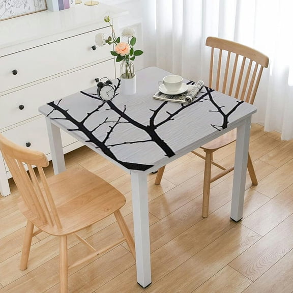 HAOXIT Fabric Tablecloths for Rectangle Tables Tree Branch Print Decorative Party Reusable Table Cloths Water Resistance Rectangular Table Covers for Parties Thanksgiving Wedding 46*46