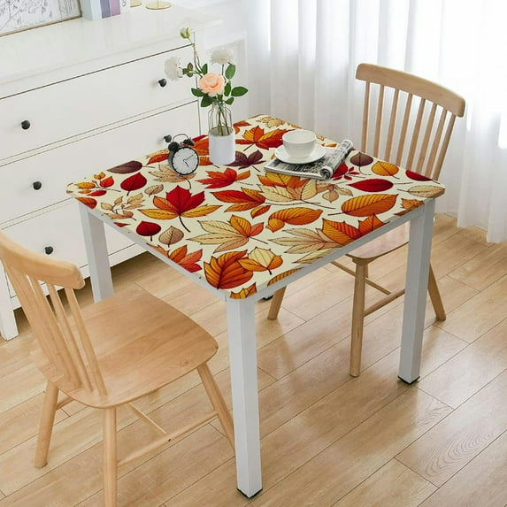 HAOXIT Fall Rectangle Table Cloth Elastic Table Cover for Square Waterproof Tablecloth 60''x60''