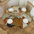 thumbnail image 1 of HAOXIT Fall Round Tablecloths Tablecloths Oil Proof Table Cloth Round Thanksgiving Table Cover for Party Decor 42-46, 1 of 8