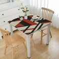 thumbnail image 1 of HAOXIT Fall Tablecloth Black White Red Geometric Striped Table Cloth Square Spotted Leopard Print Farmhouse Fabric Kitchen Table Decorations Dinner Parties Fall Indoor Or Outdoor Decor 36*36, 1 of 8