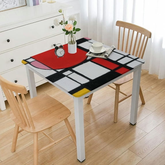 HAOXIT Fall Tablecloth Black and White Red Pink Table Cloth Square Spotted Print Autumn Fabric Kitchen Table Decorations Dinner Parties Fall Indoor Or Outdoor Decor 36*36