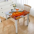 thumbnail image 1 of HAOXIT Fall Tablecloth, Pumpkin Thanksgiving Table Cloth, Fence Decorative Tablecloths, Red Orange Waterproof Table Cover for Party Picnic Dinner, Rectangle 60''x60'', 1 of 7