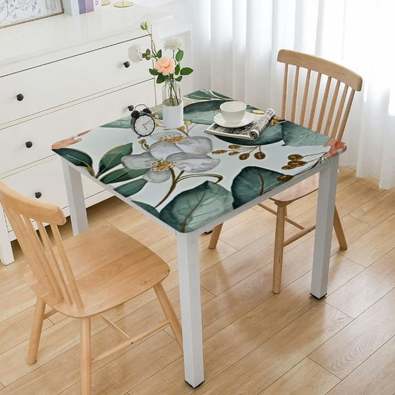 HAOXIT Fall Thanksgiving Tablecloths Pumpkins Waterproof Polyester Table Cover Decor for Rectangle Table,Home DiningOutdoor,Party,Oil Proof,Sage Farmhouse Plaid 52*52