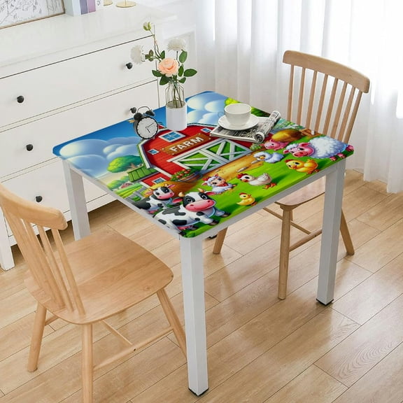 HAOXIT Farm Farm Birthday Party Supplies Themed Party Decorations Farm Birthday Decorations Rectangular Table Cover White