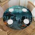 thumbnail image 1 of HAOXIT Fitted Round Halloween, Table Cover,Elastic Edged Table Cloth Fits Round Tables 31-35, 1 of 8