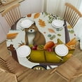 thumbnail image 1 of HAOXIT Fitted Round Tablecloth Fall,Autumn Botanical Pumpkins Table Cover,Elastic Edged Table Cloth Fits Round Tables 46-50, 1 of 8