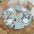 thumbnail image 1 of HAOXIT Fitted Round Tablecloth Floral,leaf nature flower abstract art summer Table cover,Elastic Edged Table Cloth Fits Round Tables  38"-42, 1 of 8