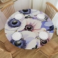 thumbnail image 1 of HAOXIT Fitted Round Tablecloth White Blue , Flower Art Flowers Table Cover,Elastic Edged Table Cloth Fits Round Tables 46-50, 1 of 8
