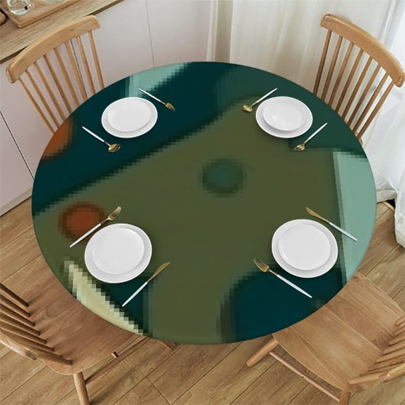 HAOXIT Flag Table Cloth Waterproof RoundTablecloth Washable Party Table Cover for Celebration Holiday Camping Picnic Fall Decorations for Home 38-42