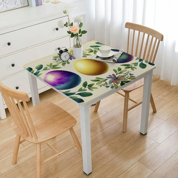 HAOXIT Floral Pattern Polyester Table Cloth Table Cover for Kitchen Dining Tabletop(Rectangle/Square) 48''x48''