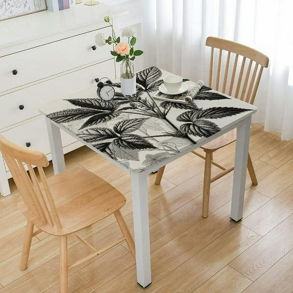 HAOXIT Floral Print Decorative Table Top Cover for Kitchen Dining Room End Table Protection - Square 48''x48''
