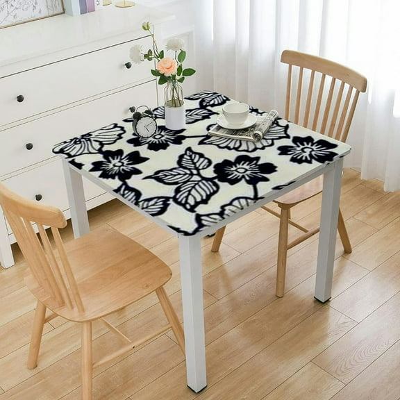 HAOXIT Floral Print Square Cotton Table Linen Beach Throw 36*36