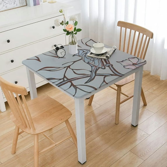 HAOXIT Floral Tablecloths for Rectangle Tables, Light Green Vintage Flower Farmhouse Table Cloth,Summer Fall Waterproof Table Cover for Wedding Party Dining Room Outdoor(Rectangle) white