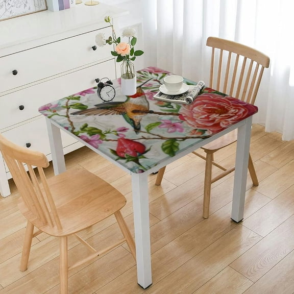 HAOXIT Flower Sprint Waterproof Picnic Party Rectangle Table Cloth Cover Decorations Fabric Rectangle Tablecloth Home Dining Room Kitchen Decor 46*46