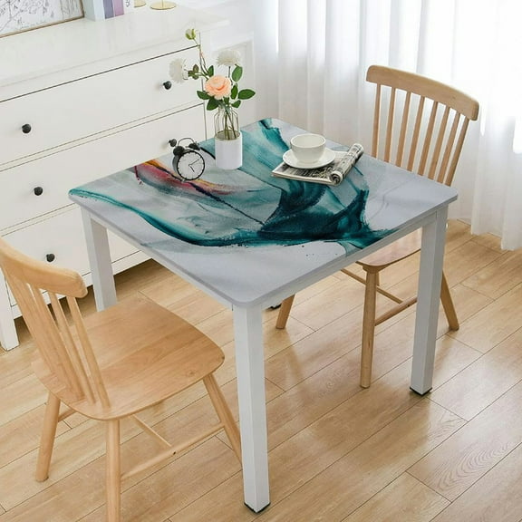 HAOXIT Flower Tablecloth, X-ray Image of a Rose Flower Nature Picture Print, Dining Room Kitchen Rectangular Table Cover 48''x48''